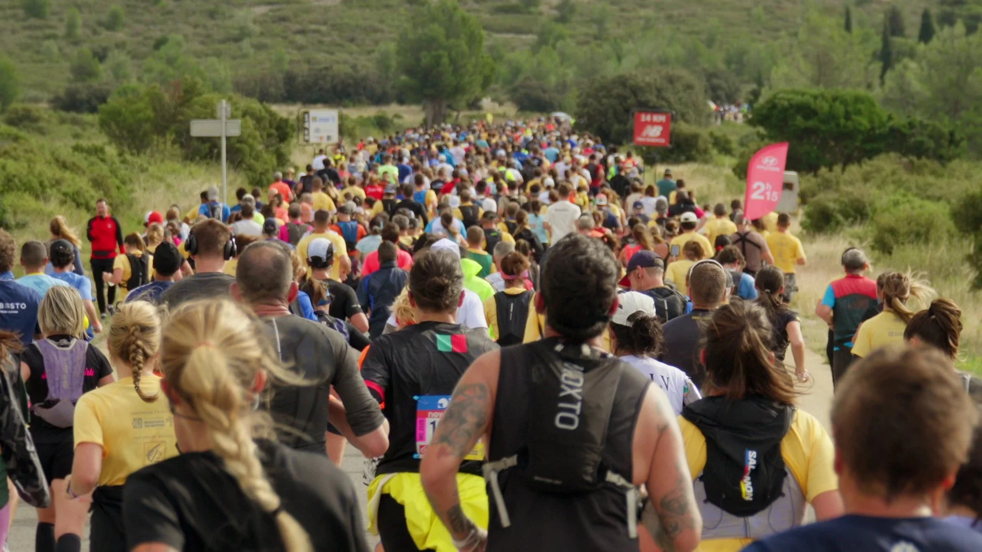 Peloton de coureurs du semi-marathon Marseille-Cassis